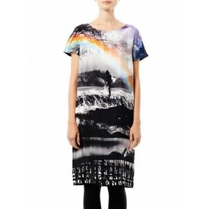 Mary Katrantzou Rainbow Printed Shift Dress